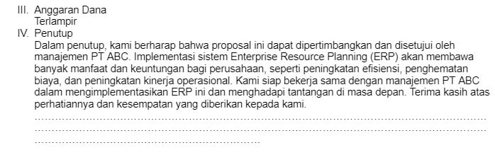 Struktur usulan rencana penerapan ERP