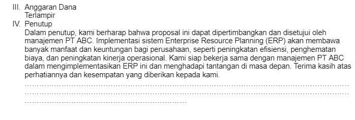 Struktur usulan rencana penerapan ERP