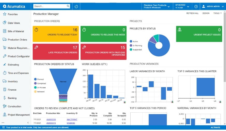 Acumatica ERP software