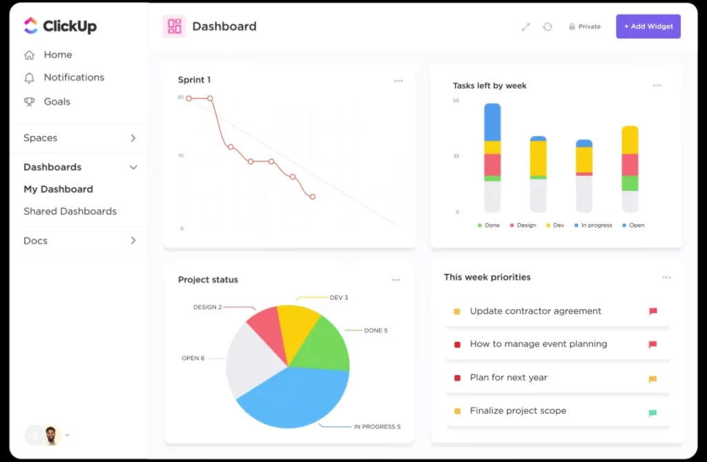 clickup data visualization