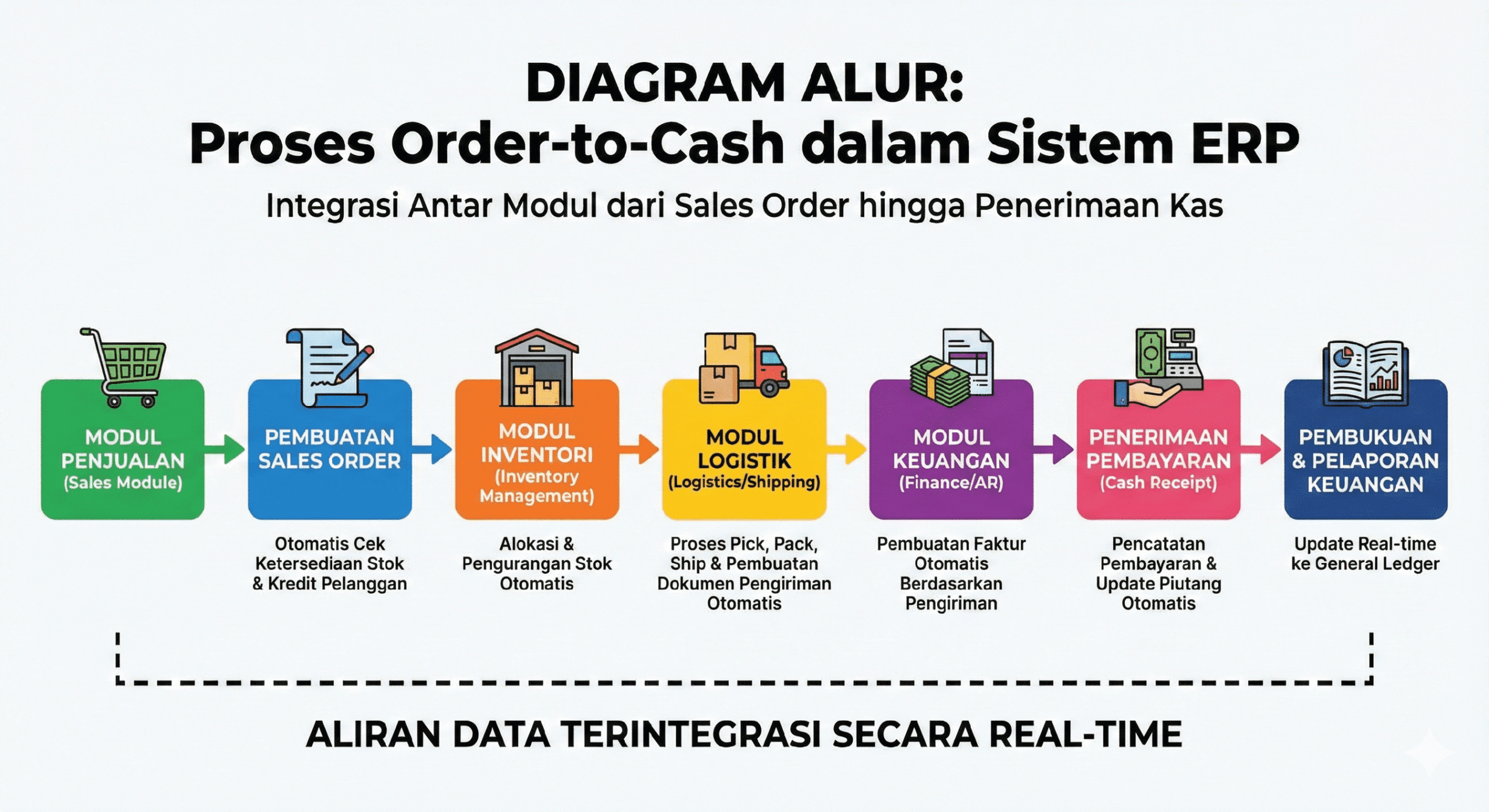 DIAGRAM ALUR: Proses Order-to-Cash dalam Sistem ERP