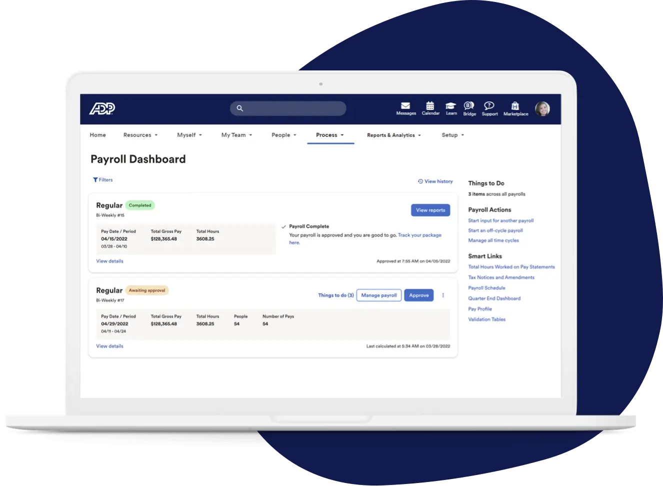 dashboard ADP Workforce Now