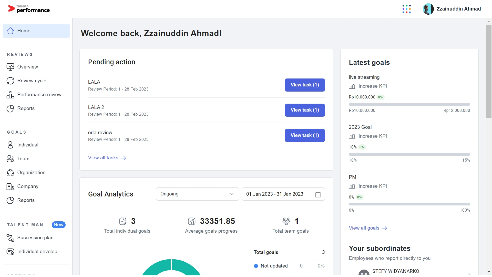 mekari talenta dashboard