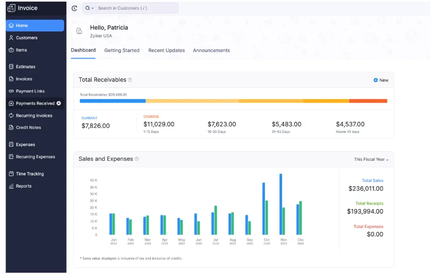 Zoho Invoice