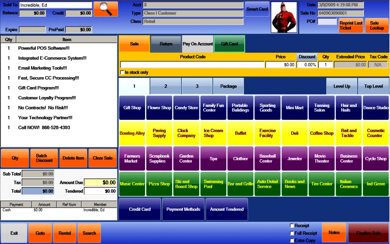 dashboard POS Prophet Systems