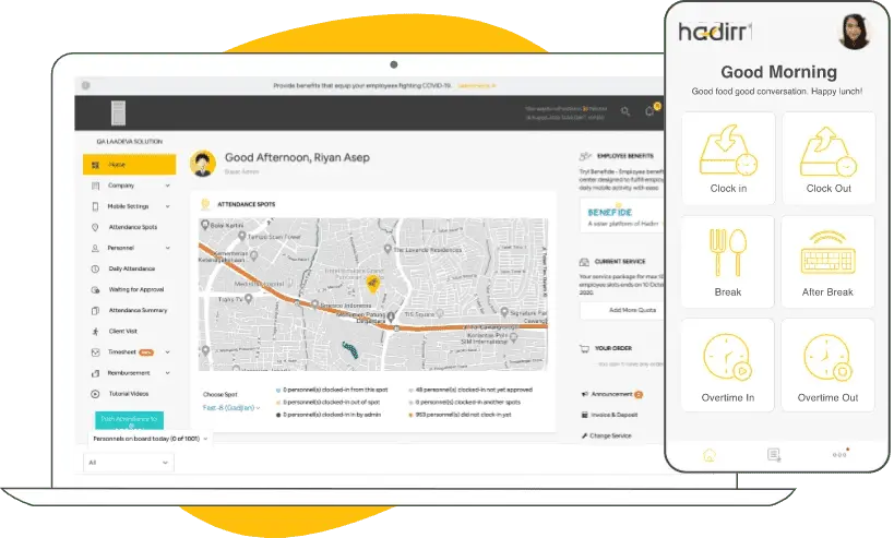 hadirr hrm dashboard