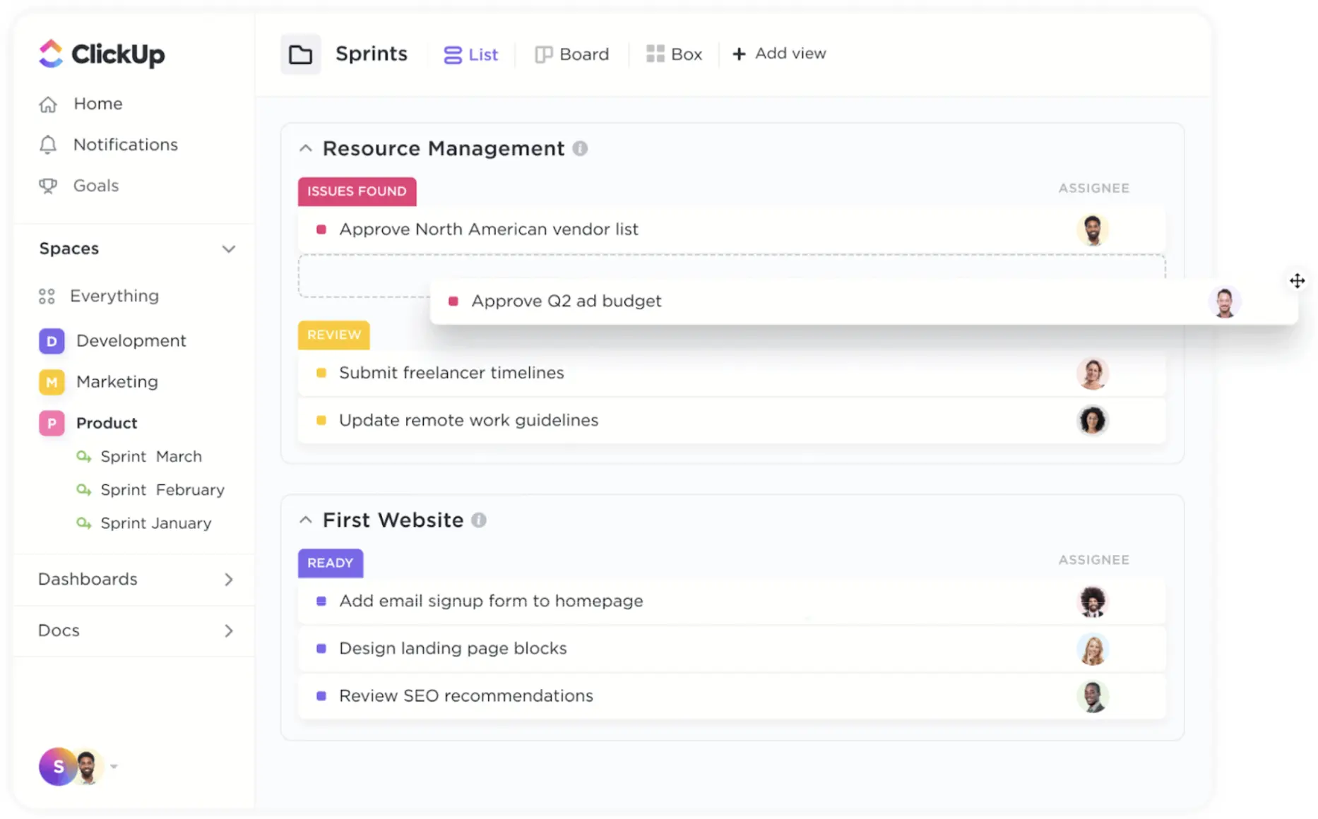 ClickUp vms
