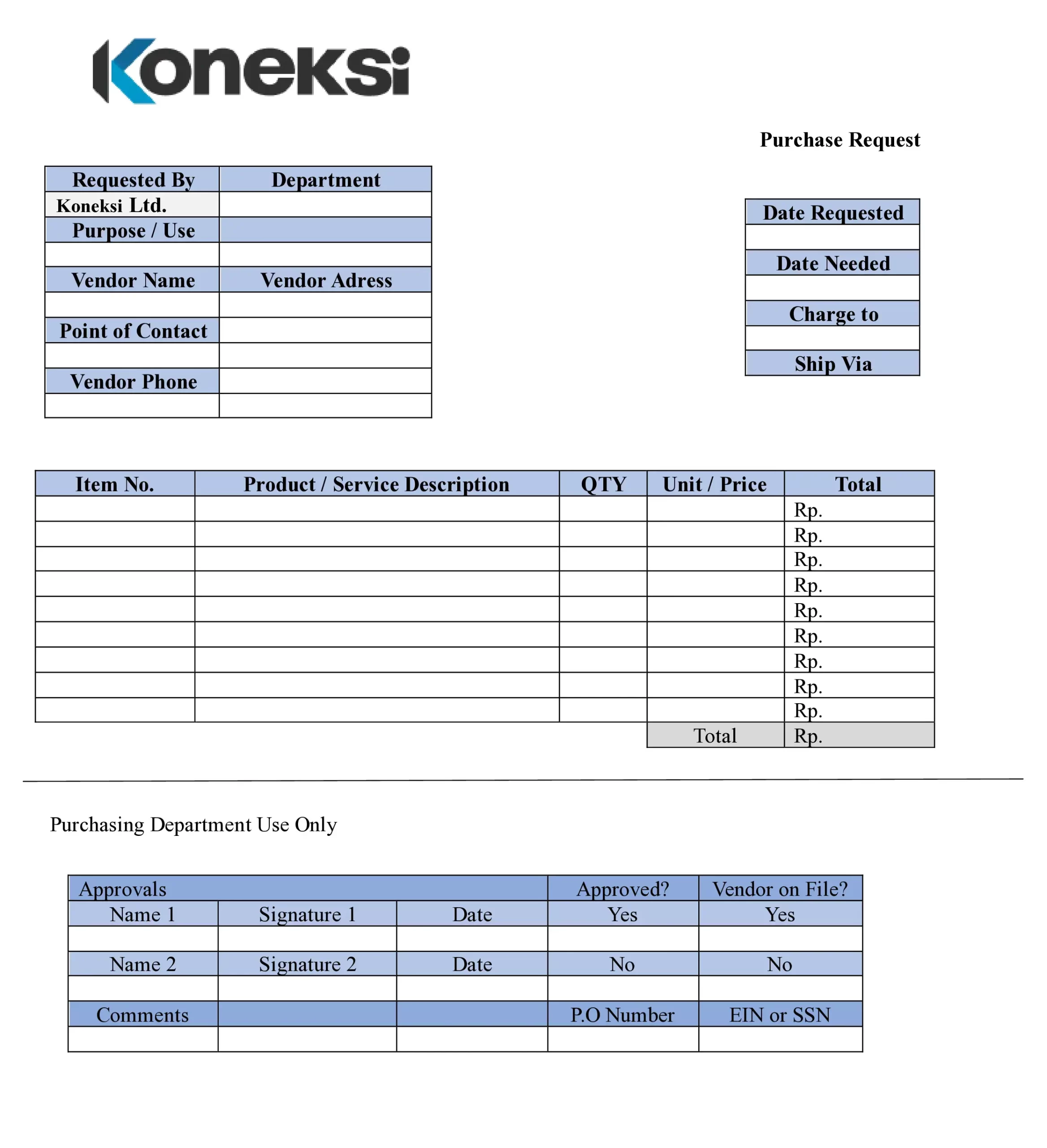 Format Purchase Request