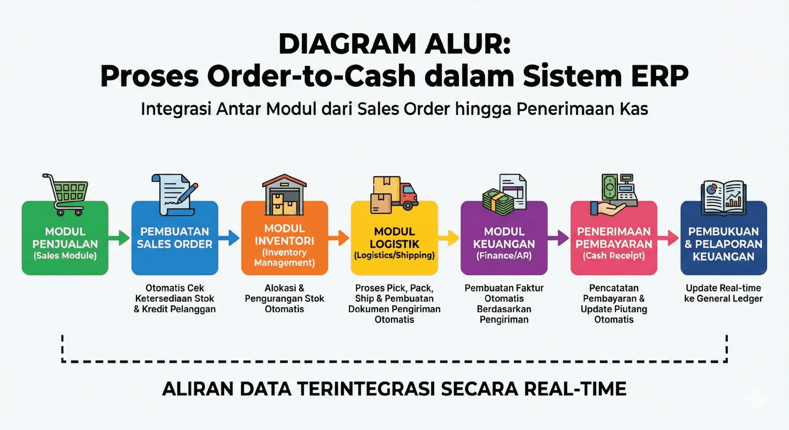 DIAGRAM ALUR Proses Order-to-Cash dalam Sistem ERP